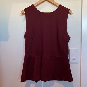 Knit merlot coloured sleeveless top/shell